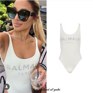 Balmain Paris Logo Swimsuit